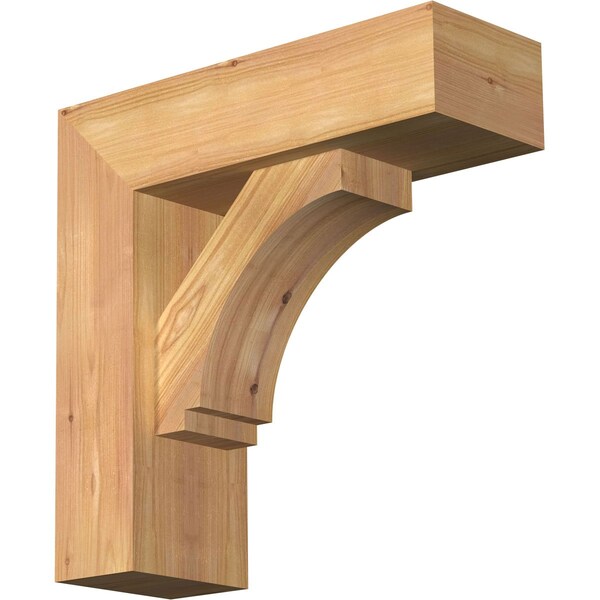 Ekena Millwork Imperial Block Smooth Bracket w/ Offset Brace, Western Red Cedar, 5 1/2"W x 16"D x 16"H BKT0604X16X16IMP05SWR - main